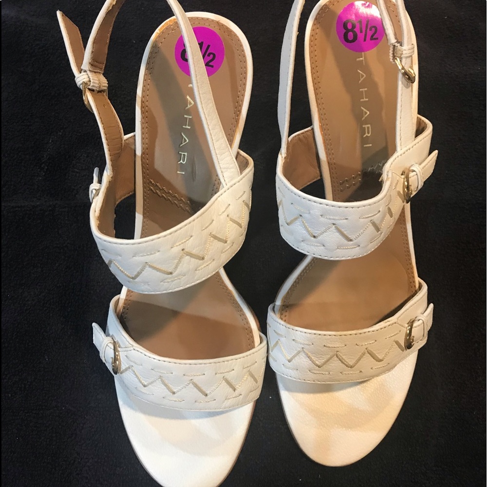 Tahari White Sandal Heels